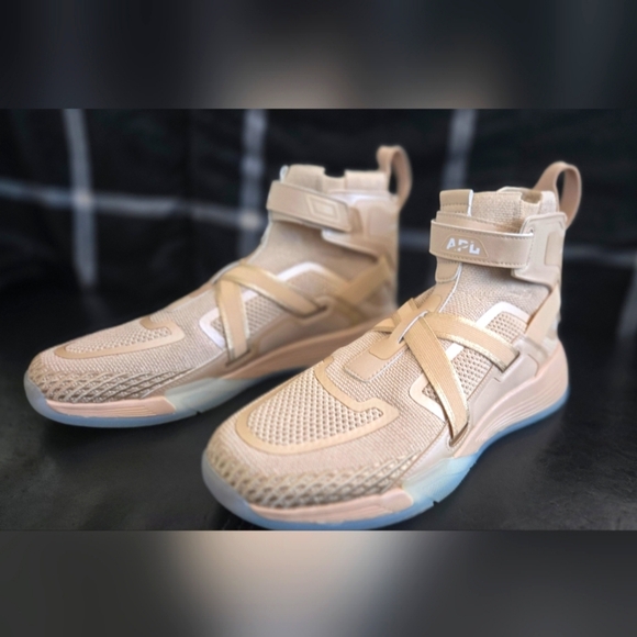Apl Superfuture High Top Sneaker In Gold Beige NWOT - Picture 1 of 8